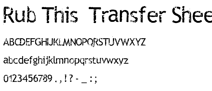 Rub This! Transfer Sheet font